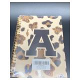 Cheetah Leopard Print Initial A Notebook Journal f