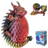 Large 3D Printed Dragon Egg with Dragon Inside Art