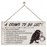 Farmhouse Rustic Crows Theme Wooden Hanging Sign,