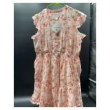 Size XL a pink and orange floral-print short dress