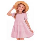 Girls Short Sleeve Ruffle Dress 5-14 Y