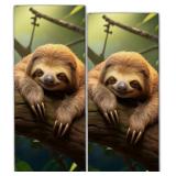 Cute Asleep Sloth 2 Pack Hand Towels,14.5x28 Inch,