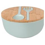 LOVYANXUE Bamboo Fiber Salad Bowl with Servers Set