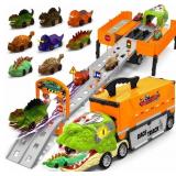 Dinosaur Carrier Truck Race Track Toys for 3-5, La