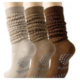 Lot of 3 Packs, Hstyle Grip Pilates Socks for Wome