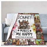 Donkey Blanket Soft Cozy Donkey Plush Throw Blanke