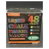 HORHIZA 48PACK Chalk Markers Erasable(6mm Reversib
