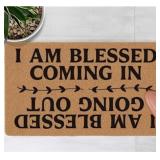 17 x 29.5 Inches Welcome Door Mat I Am Blessed Com