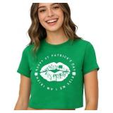 SIZE (XS)~~ St Patricks Day Shirt Women Crop Top G