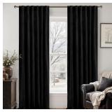 LAMIT Halloween Black Velvet Blackout Curtains for