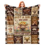 Highland Cow Gifts for Women, Highland Cow Blanket