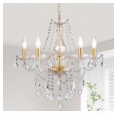 23 Inch Gold Chandelier Candle Crystal Dining Room