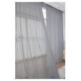 Size 52W x 130L In Window Gray Sheer Curtains 2 Pa