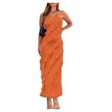 Size XXL BTFBM Maxi Dresses for Women Solid Bodyco