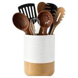 HASENSE Large Ceramic Utensil Holder, 7.4" Cooking