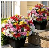 8 Bundles 17"Artificial Silk Rose Bouquet for Fron