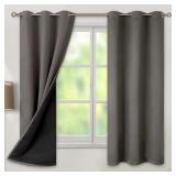 BGment Grey Blackout Curtains for Bedroom - Black