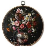FUGWN Trendy Retro 70s Floral Disco Ball Round Wal