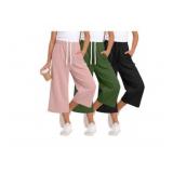 Size 5-6 Yrs 3 Pack Girls Wide Leg Capri Sweatpant