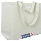 12 pack Reusable Cotton Canvas Grocery Bags With P