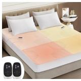 Caperia Waterproof Multi-Zone Heated Mattress Pad,