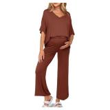 Size Medium Tankaneo Womens Maternity Pajamas 2 Pi