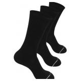 Size 9-11 Unisex Crew Socks, 3-Pack, Black/White/G