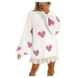 Size Small Womens Oversized Heart Sweater Valentin