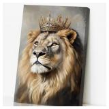 CCWORKERRY Lion King Canvas Wall Art Golden Crown