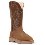 Size 7.5-8 Genuine Leather Suede Platform Womens W