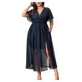Size Medium EYWOL Star Chiffon Dress, A-Line Split