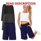 13-14Y 3 Pack Girls Athletic Shorts