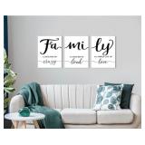 Family Quotes Wall Art Decor: 3 Piece Family Sign