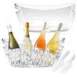 2 Pack Acrylic Tub Ice Buckets for Parties Portabl