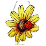 Sunflower and Ladybug Stained Glass, Sunflower Sun