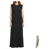 Size Medium Sleeveless Crew Neck Maxi Dress, Stret
