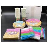 Baseball mama part set plates cups utensils napkin