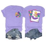 SIZE 2XL Purple Mardi Gras Shirt Women Mardi Gras
