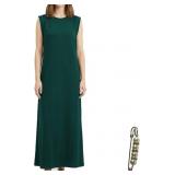 Size large Sleeveless Crew Neck Maxi Dress, Stretc