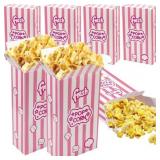 100 Pack Paper Popcorn Boxes, Classic & White Stri