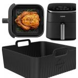 2-Pack 8.3inch Square Air Fryer Silicone Liners fo