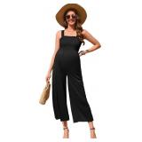 XL Maternity Jumpsuit Summer Smocked Sleeveless Ca