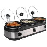 TRU Triple Buffet Server & Food Warmer, Three 2.5-
