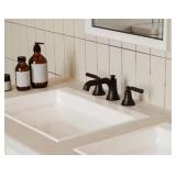 BWE 8 in. Widespread Double Handle Low-Arc Bathroo