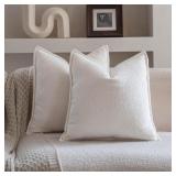 Neelvin Cream White Chenille Decorative Throw Pill