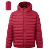 Large Polu Mens Packable Puffer Jacket with Hood W