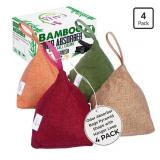 4 Pack Bamboo Charcoal Air Purifier Bags 200 Grams