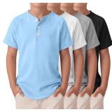 Size 13/14 Halfchet 4 Pack Boys Henley Shirts