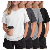 Size 13/14 Oakgarden 4 Pack Girls Short Sleeve T S