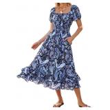 Size Medium Womens Summer Boho Floral Maxi Dress S